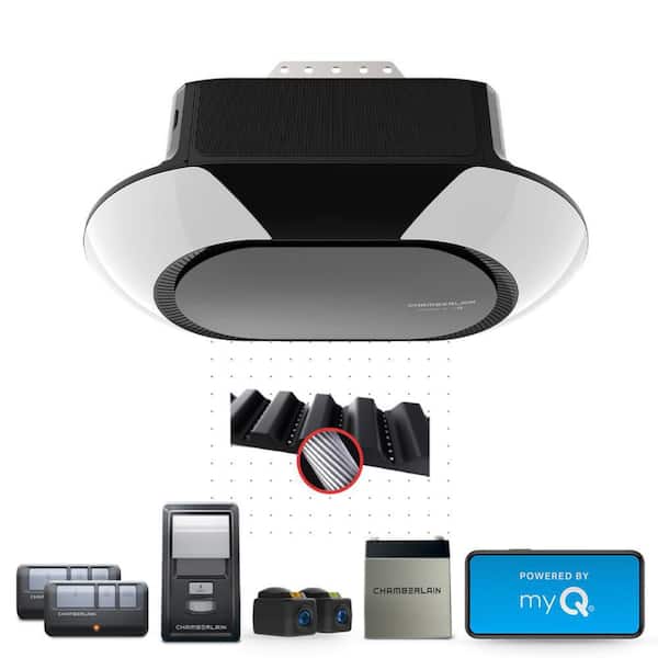 1 ¼ HP LED Smart Quiet Belt Garage Door Opener with Battery Backup
