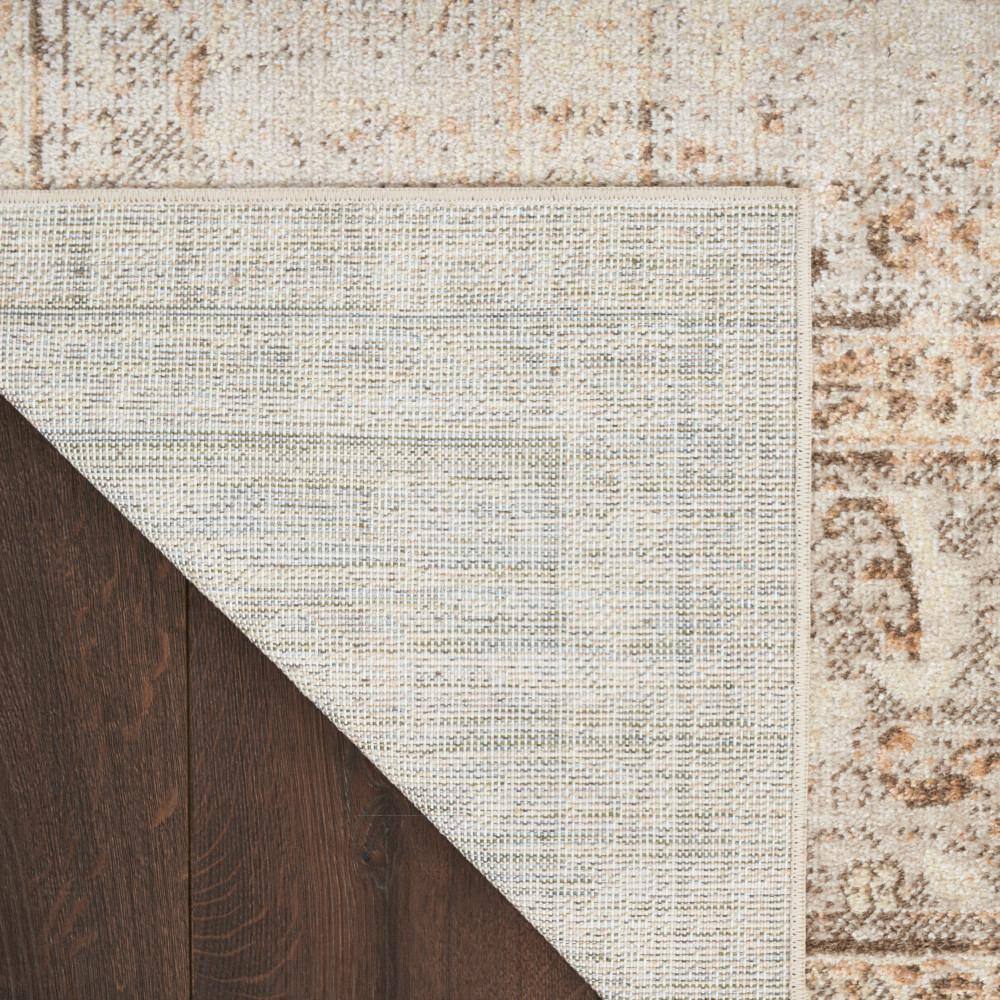 Beige Medallion Washable Synthetic Rectangular Area Rug 6'7" x 9'