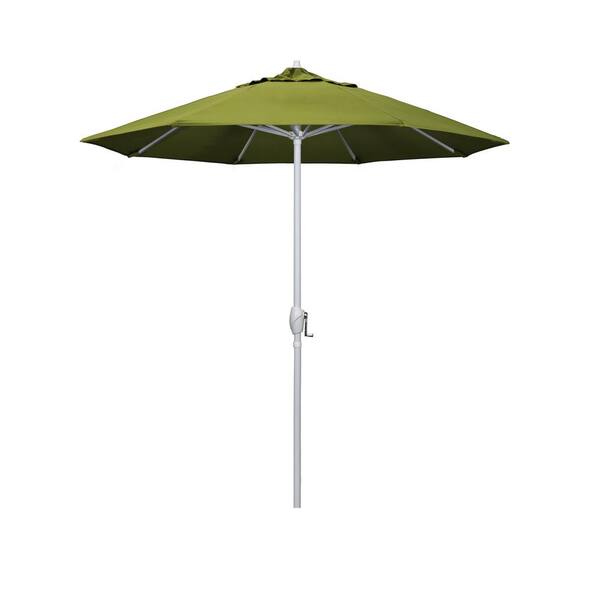 California Umbrella 7.5 ft. Black Aluminum Market Patio Umbrella Auto Tilt in Kiwi Olefin