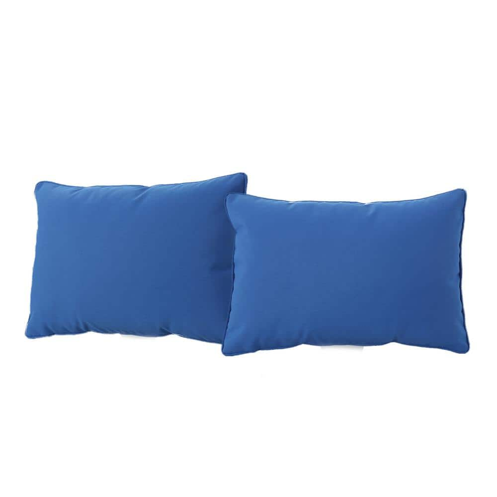 Noble House Coronado Blue Rectangular Outdoor Patio Throw Pillow (2 ...