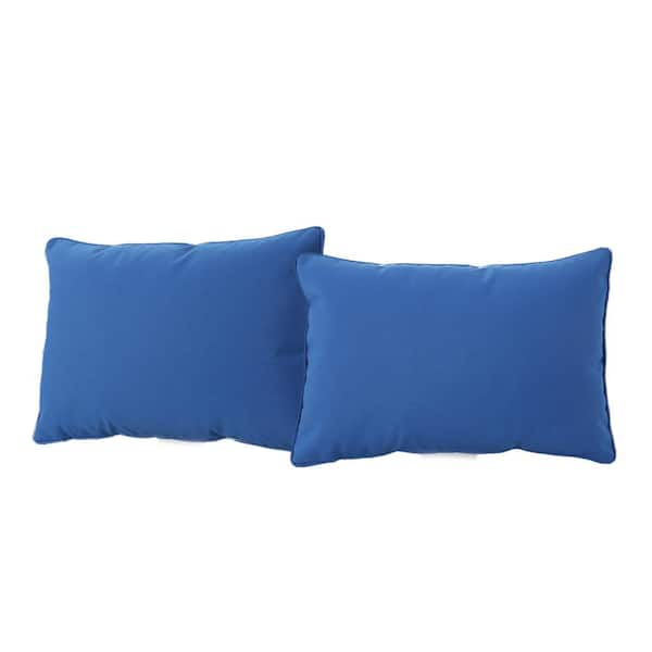 Noble House Coronado Blue Rectangular Outdoor Patio Throw Pillow (2-Pack)