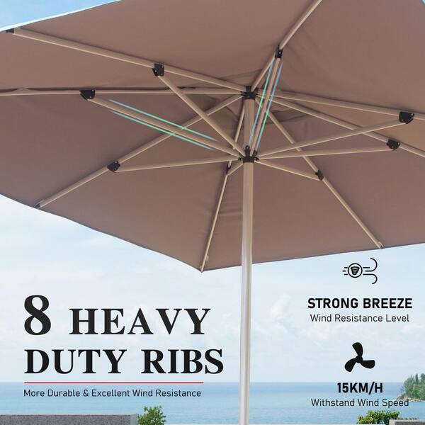 8 x 11 ft aluminum rectangle patio umbrella PURPLE LEAF Large Rectangular Porch Outside Cantilever Yard Umbrella foot rectangle canopy with an easy 8' x 11' Rectangle Umbrellas