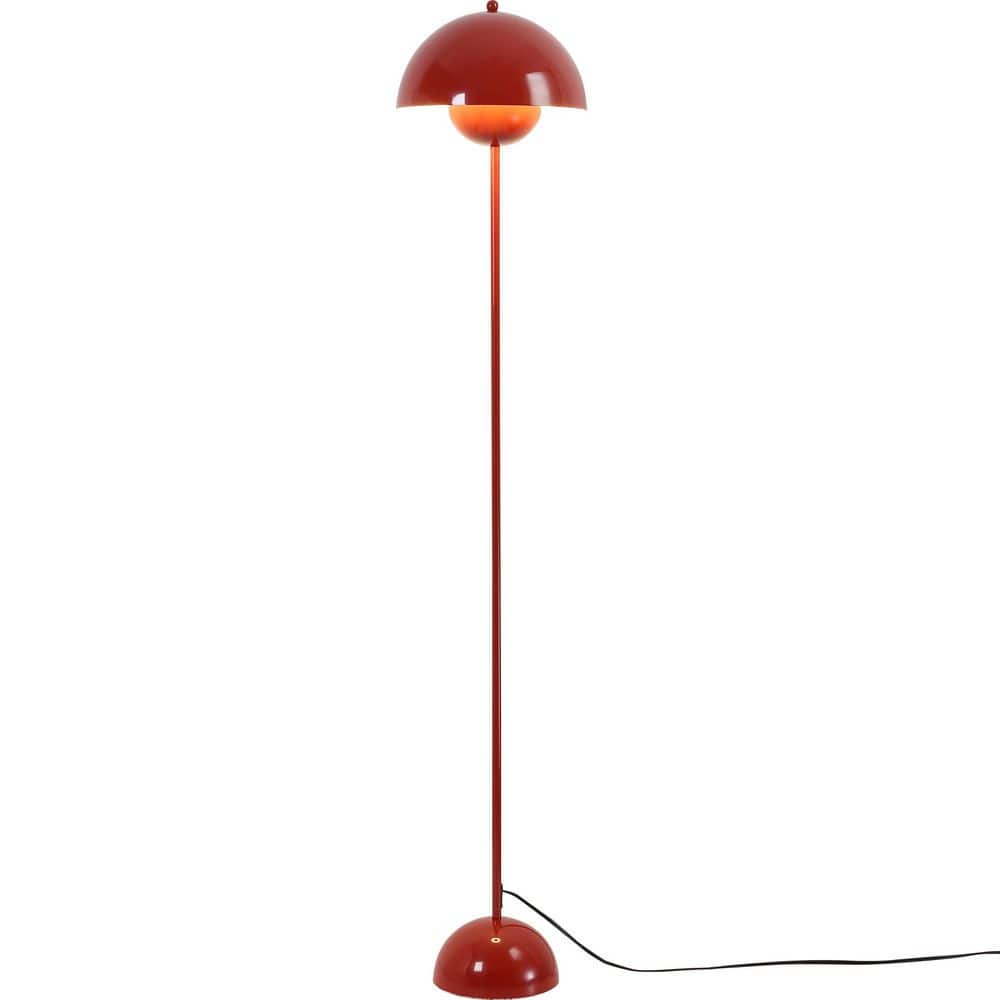 Modern 63 in. 1-Light Red LED Dome Reflecting Standard Floor Lamp for Living Room with Metal Shade and Foot Switch ZP-L3095-R - The Home Depot