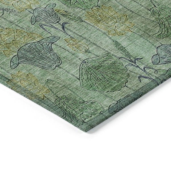 Chantille Machine Washable Indoor/Outdoor Abstract ACN2128 Aloe 1 ft. 8 in. x 2 ft. 6 in. Accent Rug