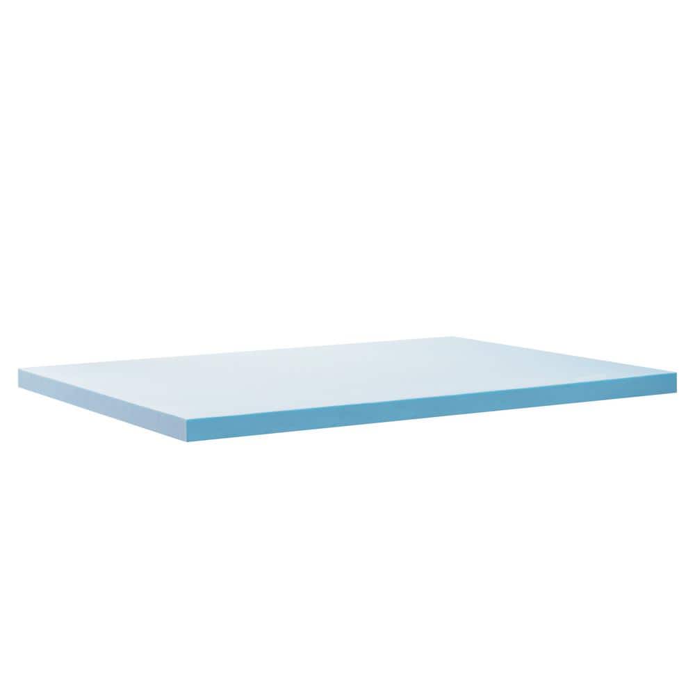 Twin 2" Blue Gel Memory Foam Mattress Topper