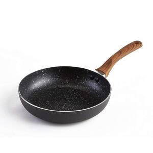 9.5 in. Aluminum Nonstick Frying Pan in Black