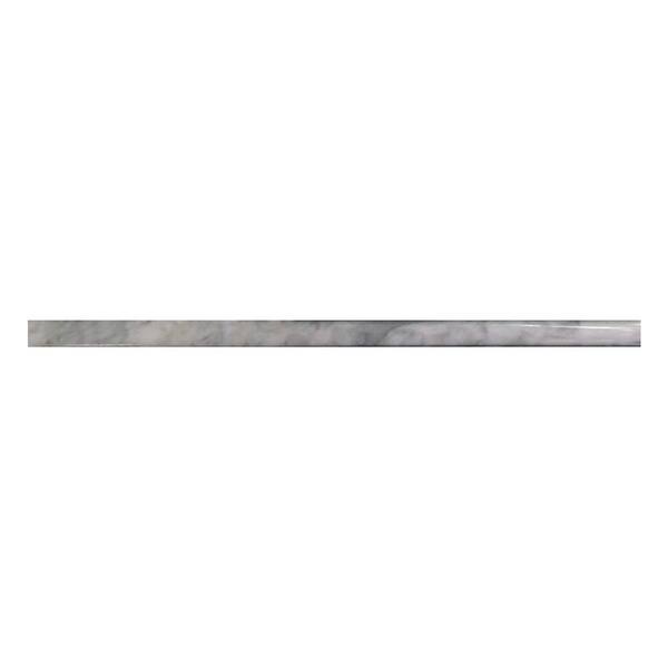 Apollo Tile Grandis 0.6 in. x 12 in. Cloud Gray Marble Polished Pencil Liner Tile Trim (0.5 sq. ft./case) (10-pack)