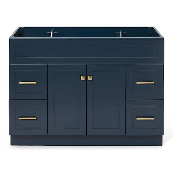 ARIEL Hamlet 48 in. W x 21.5 in. D x 34.5 in. H Freestanding Bath Vanity Cabinet without Top in Midnight Blue