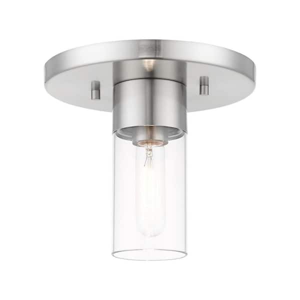 Belcrest-9 in 1-Light Brushed Nickel Flush Mount
