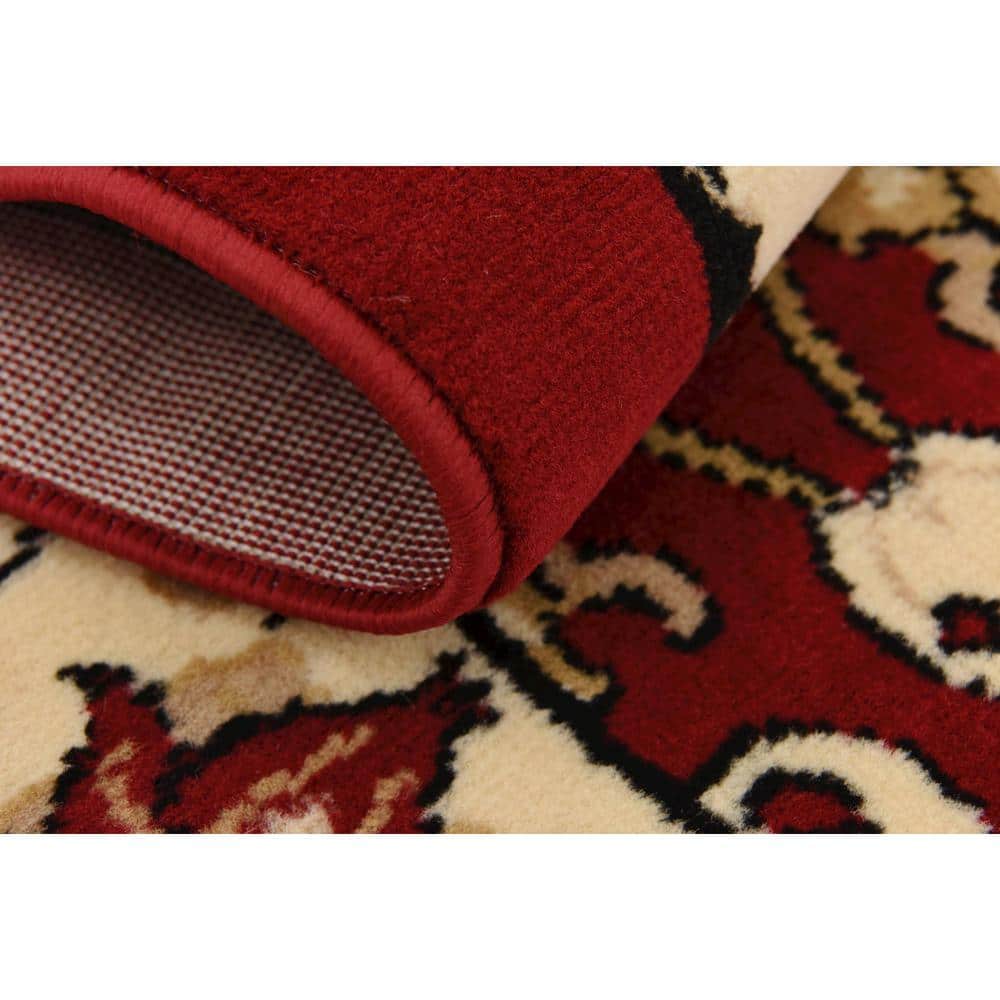 Handmade Espahan Red Synthetic Rectangular Rug - 7' x 10'