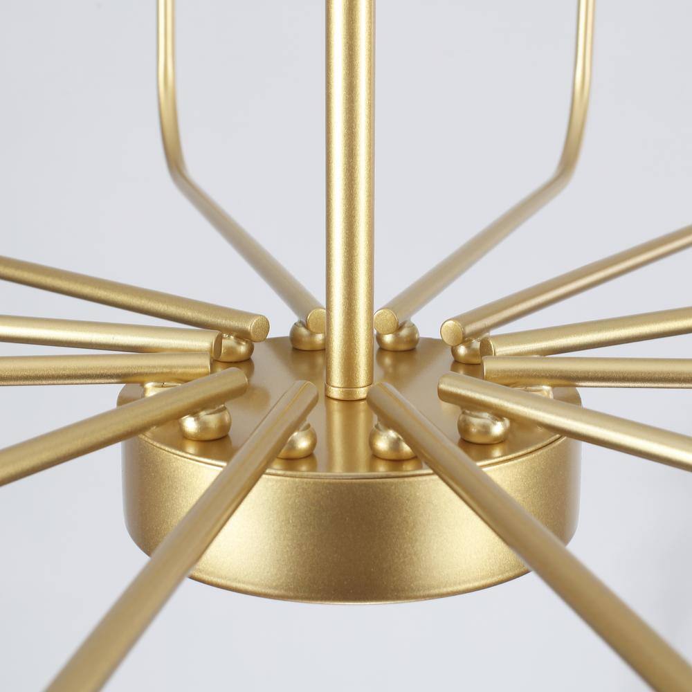 Gold 12-Light Linear Candle Metal Chandelier