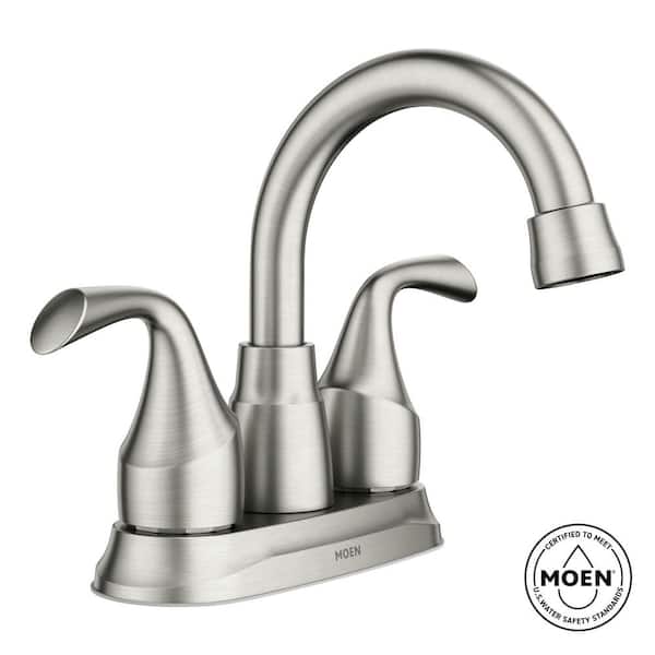 MOEN Idora 4 in. Centerset 2-Handle Bathroom Faucet in Spot Resist Brushed Nickel