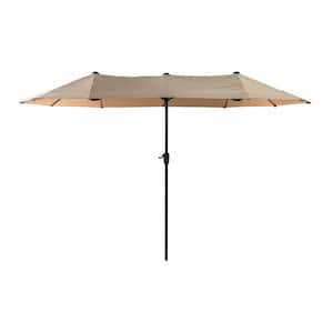 Elnido 12.5 ft. Metal Rectangular Market Patio Umbrella in Beige