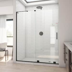 Mirage-X 60 in. W x 72 in. H Sliding Frameless Shower Door/Enclosure in Matte Black with Clear Glass