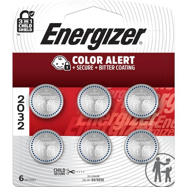 2032 Batteries (6-Pack), 3V Lithium Coin Batteries