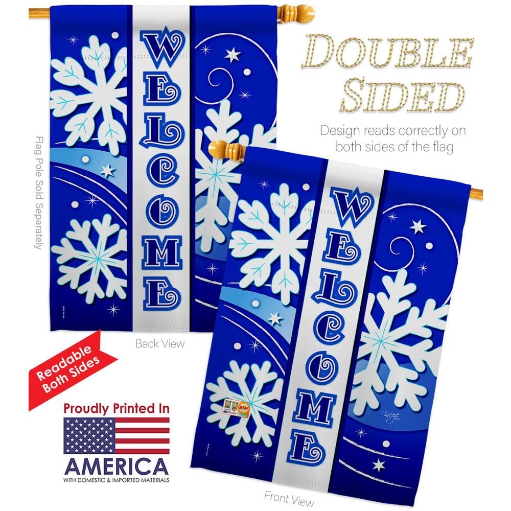 Welcome Winter Multicolor 2-Sided Garden Flag, 40 x 28 Inch