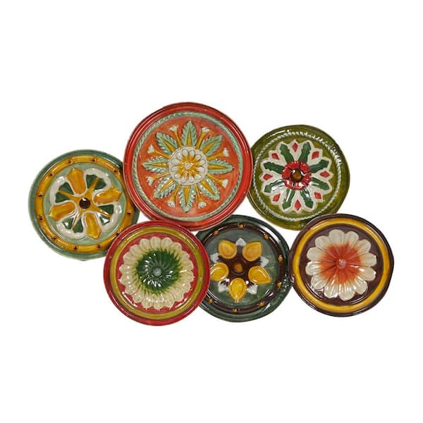 31 in. x  19 in. Metal Black Plate Wall Decor with Spanish Designs