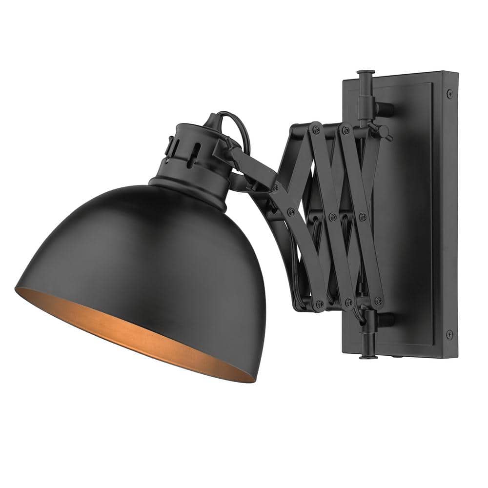 Black Modern Direct Wired Plug-In Wall Sconce