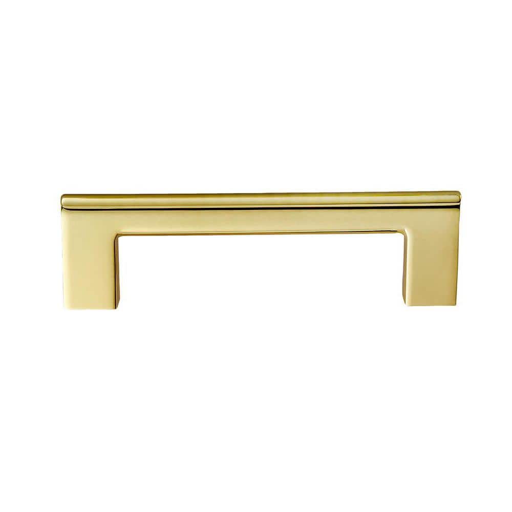 Vail 4" Polished Gold Rectangular Bar Pull