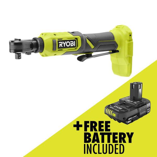 RYOBI ONE 18V Cordless Multi Size Ratchet with ONE 18V 2.0 Ah