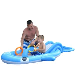 51 in. W Inflatable Children's Whale Shaped Interactive Play Pool
