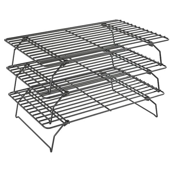 3 Tier Stackable Stainless Steel Black Cooling Rack for Baking Cookies Pizza Cake Oven Dishwasher Safe 1-Pack