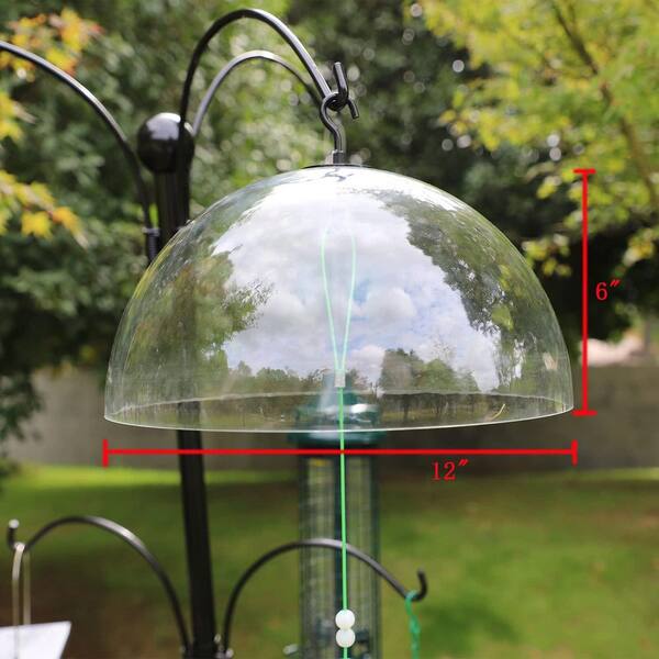 Universal Squirrel Baffle Clear Dome – Bird Feeder Protection Guard, Hanging Proof