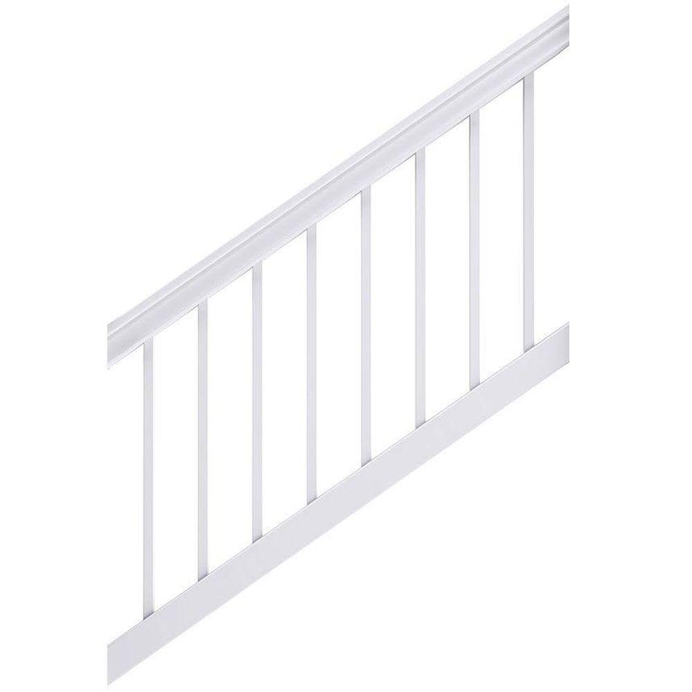 Veranda Enclave 6 ft. x 3 ft. White Capped Composite Stair Rail Kit ...