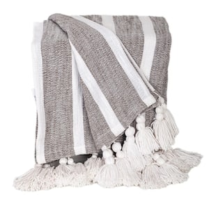 Premium Charcoal Cotton Slub Throw of 50 in.  x 60 in.  from Parkland Collection