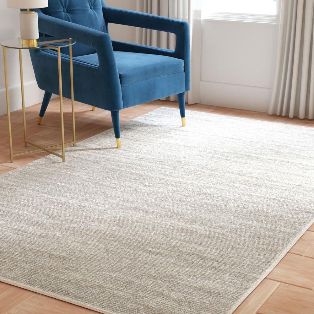 Adirondack Ivory/Silver Solid Color 12 ft. x 15 ft. Striped Area Rug - thumbnail 9
