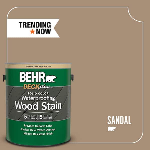 BEHR DECKplus 1 gal. #SC-121 Sandal Solid Color Waterproofing Exterior Wood Stain