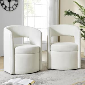 Webster White 25.5 in. W Modern Movable Dining Chair with Storage (Set of 2)