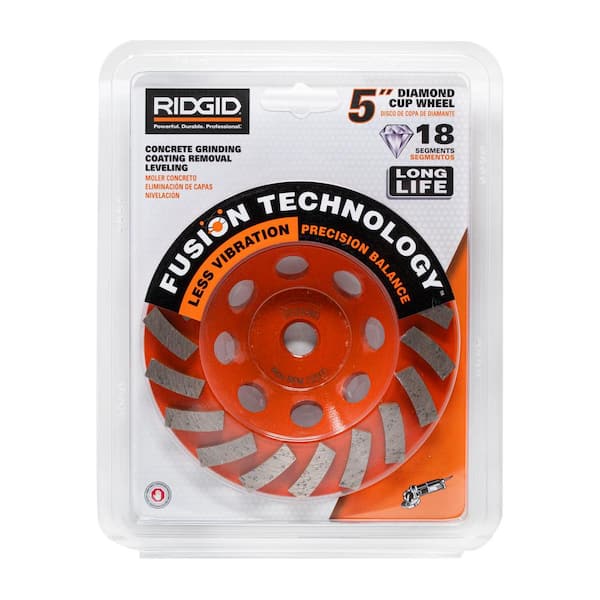 RIDGID 5 in. 18-Segment Turbo Cup Grinding Wheel Power Tool