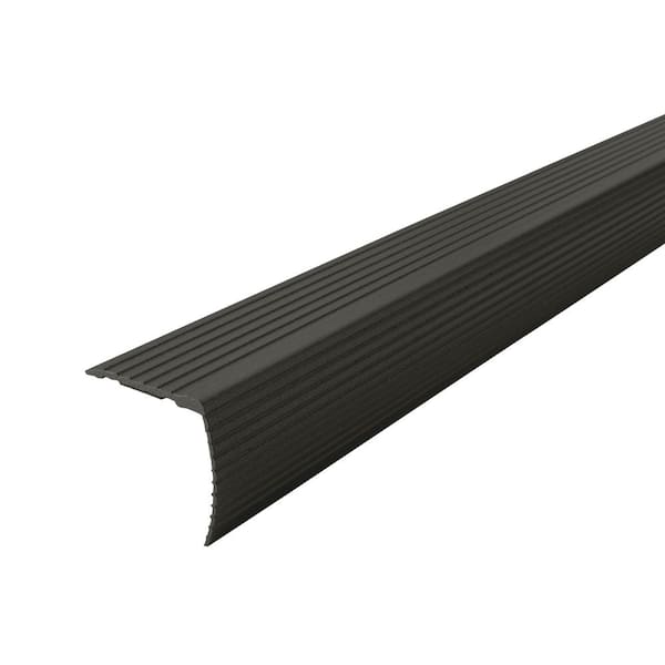 1-1/8 in. x 1-1/8 in. x 36 in. Mocha Aluminum Fluted Stair Nosing
