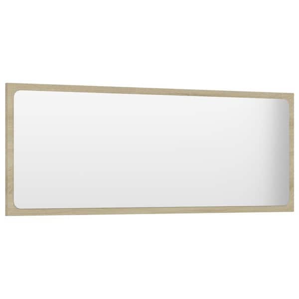 Unbranded 39.4 in. W x 14.6 in. H Rectangular Wood Framed Wall Mount Modern Decor Bathroom Vanity Mirror