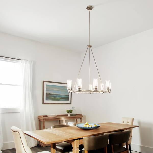 KICHLER Circolo 36 in. 9-Light Brushed Nickel Contemporary