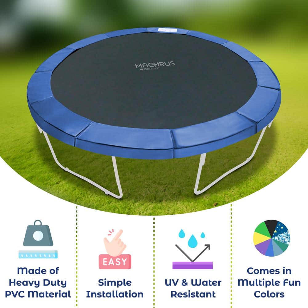 Blue 12-Foot Round Water-Resistant Trampoline Safety Pad