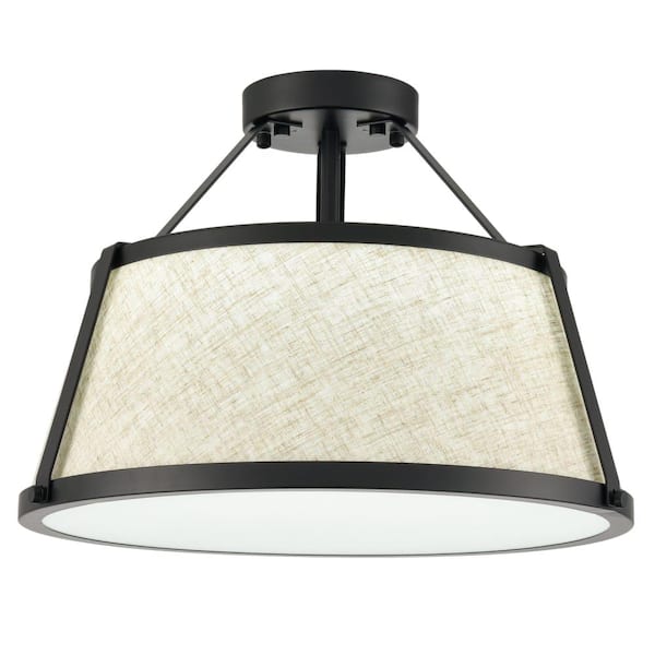CLAXY 18.5 in. 3-Light Black Flush Mount with No Glass Shade and No Light Bulb Type Included (1-Pack)