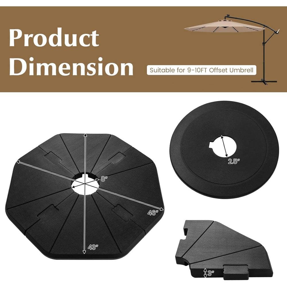 Heavy Duty Black Metal and HDPE Fillable Umbrella Base