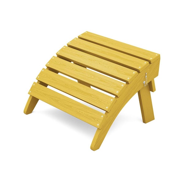 Phewnyzo 19.29 in. x 16.34 in. x 13.38 in. Yellow Plastic Outdoor Ottoman 1 Pack
