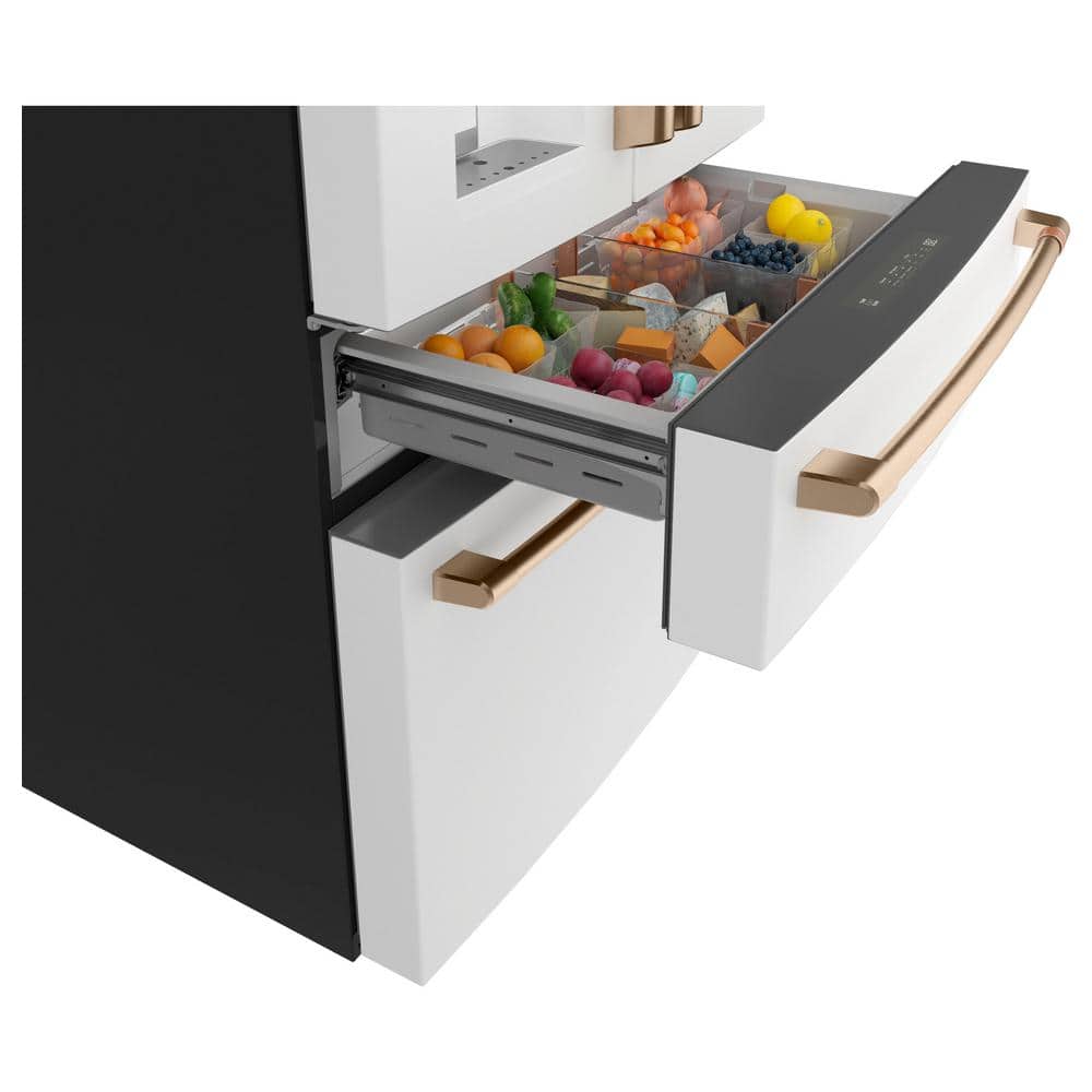 Matte White Smart French Door Refrigerator with Ice Maker