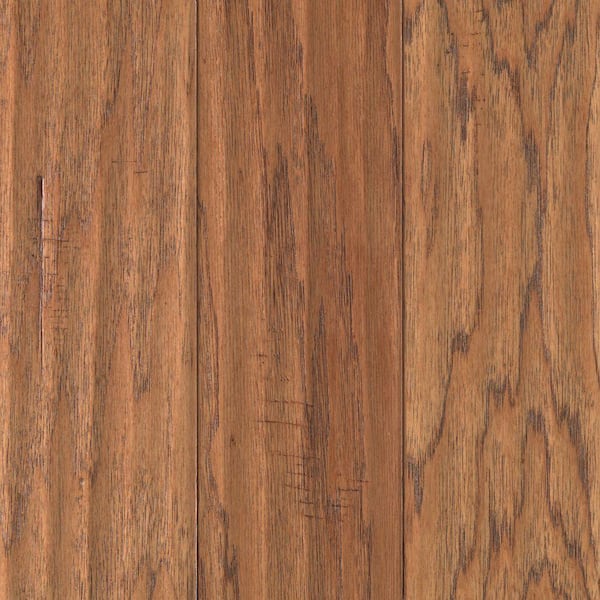 Mohawk Take Home Sample - Hickory Chestnut Scrape Click Hardwood Flooring - 5 in. x 7 in.
