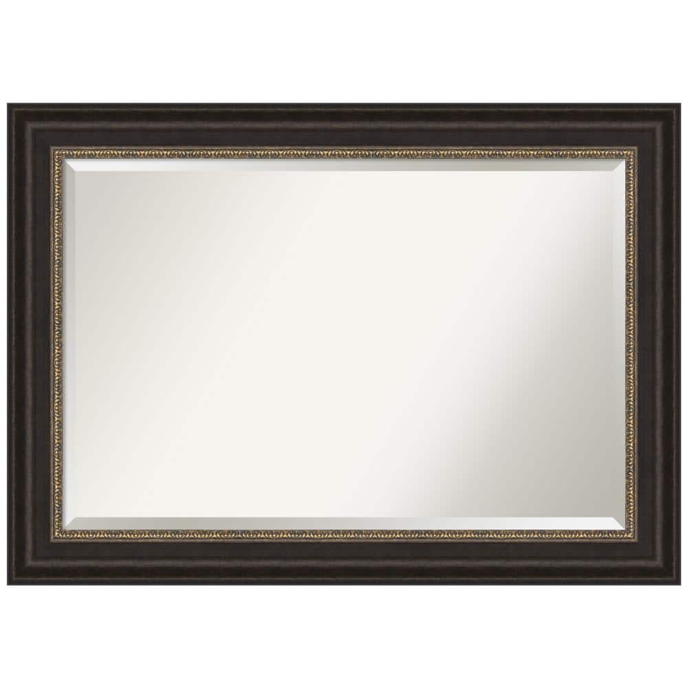 Impact Bronze 42"x30" Rectangular Wall Mirror with Gold Highlights