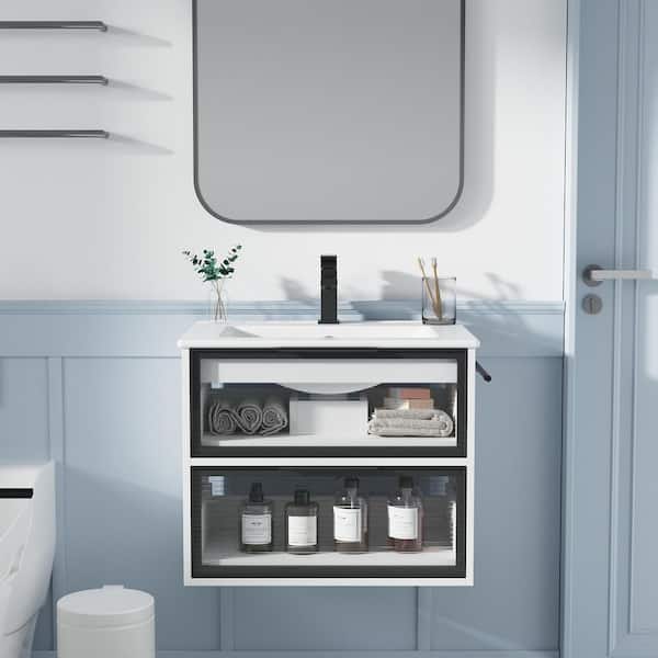 Puluomis 30 in. W x 18 in. D x 18.9 in. H Single Bath Vanity Cabinet without Top in White