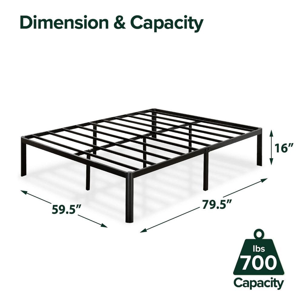 Classic 14 in. Black Metal Queen Platform Bed Frame - thumbnail 9