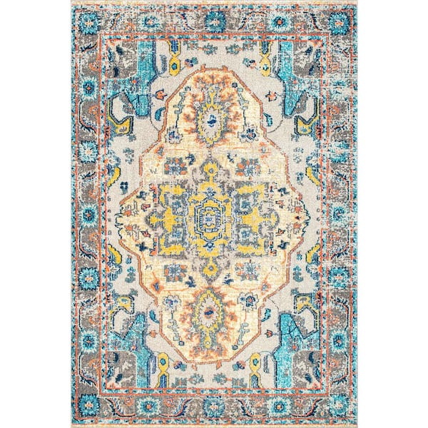 nuLOOM Corbett Vintage Boho Gray 4 ft. x 6 ft. Area Rug