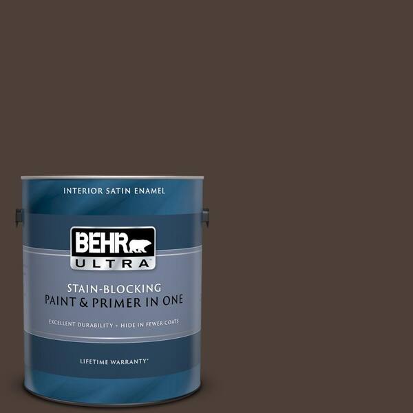 BEHR ULTRA 1 gal. #UL110-23 Polished Leather Satin Enamel Interior Paint and Primer in One