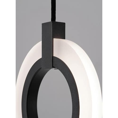 Halo 18-Watt 1 Light Black Statement Integrated LED Pendant Light with Acrylic Shade Lighting