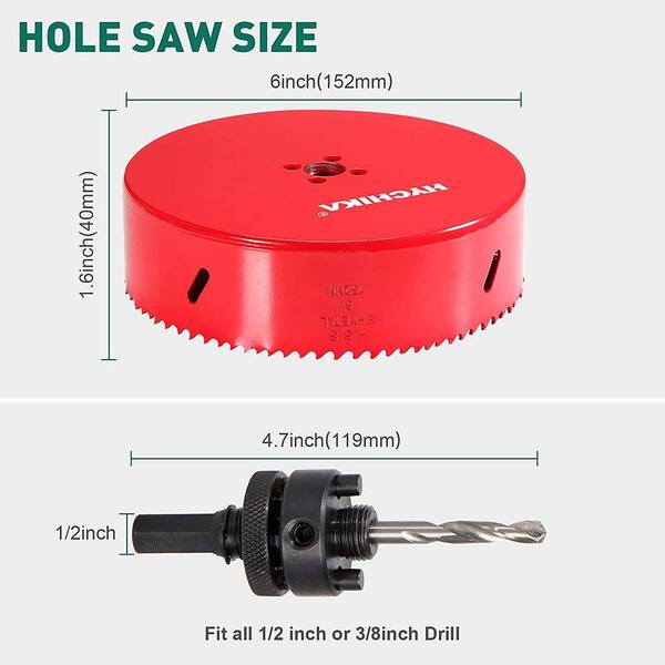 HYCHIKA 6 in. Bi-Metal Hole Saw with 1 