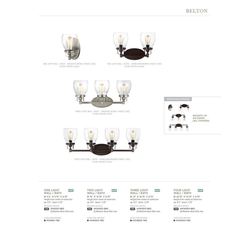 Belton Vintage Industrial Bronze Bath Vanity Sconce